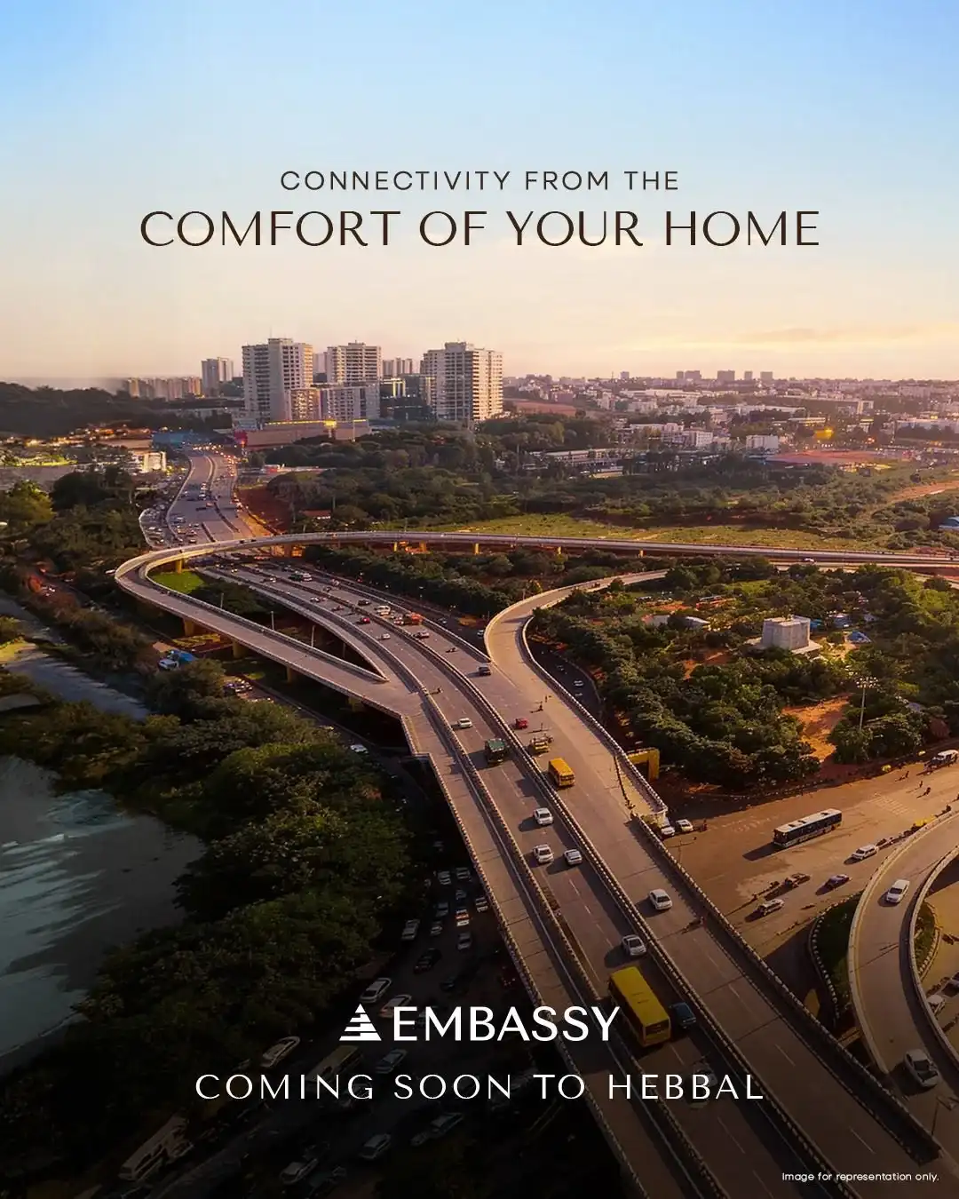 Aerial Hebbal road connectivity view supplied for Embassy Astra