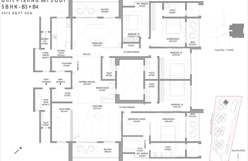 Supplied Jodi 5 BHK unit plan reference