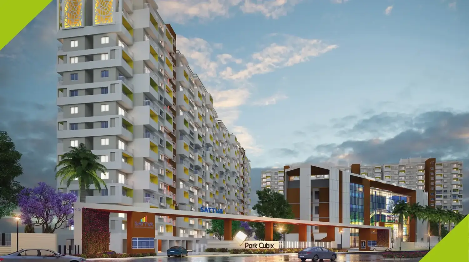 Sattva Park Cubix entrance elevation
