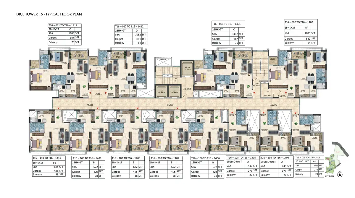 Sattva Park Cubix II pool and residential amenities